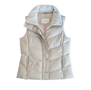 Banana Republic Women's Cream Quilted Vest
